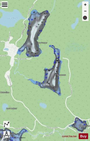 Dansereau Lac depth contour Map - i-Boating App - Streets