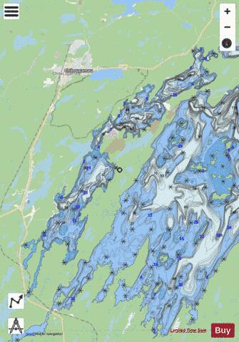 Dores Lac Aux depth contour Map - i-Boating App - Streets