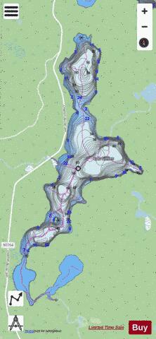 Gillies Lac depth contour Map - i-Boating App - Streets