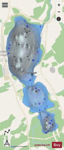 Humqui Lac depth contour Map - i-Boating App - Streets