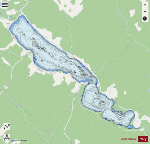 Lac Meruimticook / Jerry depth contour Map - i-Boating App - Streets