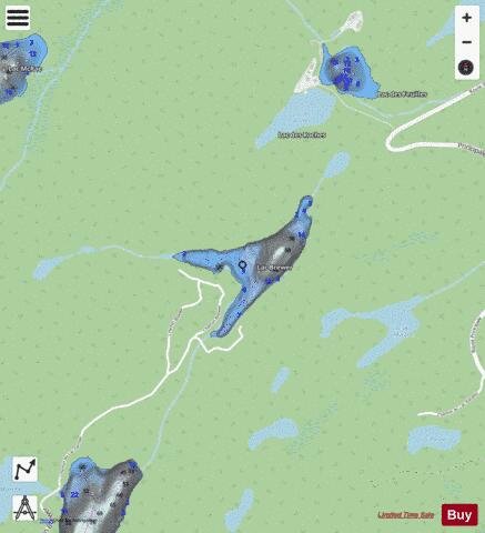 Lac Brewer depth contour Map - i-Boating App - Streets