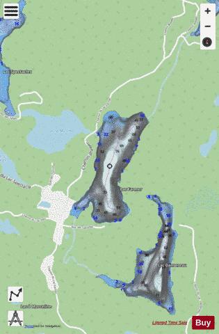Lac Farmer depth contour Map - i-Boating App - Streets