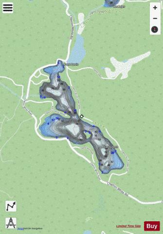 Lac Green depth contour Map - i-Boating App - Streets