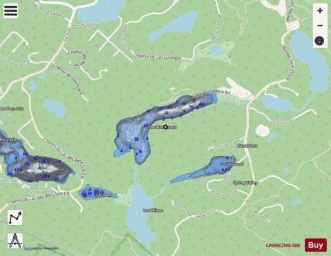 Lac Kanawana depth contour Map - i-Boating App - Streets
