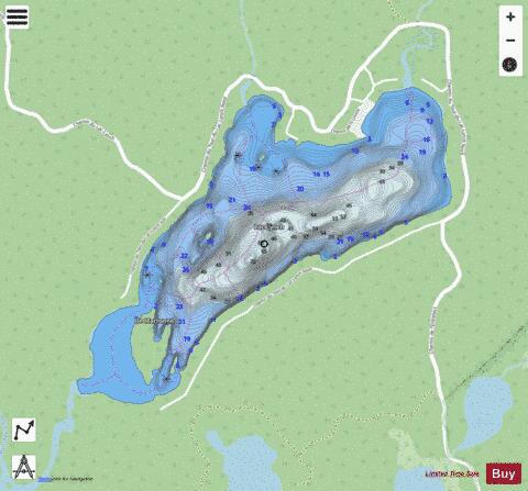 Lac Lynch depth contour Map - i-Boating App - Streets
