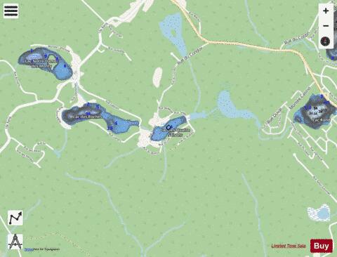 Lac Des Quatre Saisons depth contour Map - i-Boating App - Streets