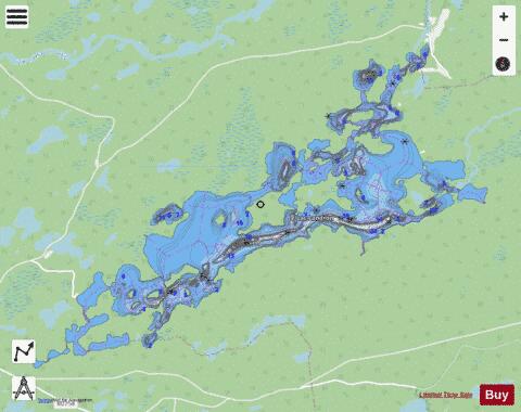 Landron Lac depth contour Map - i-Boating App - Streets