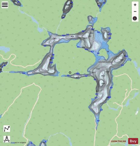 Lac Des Martres depth contour Map - i-Boating App - Streets