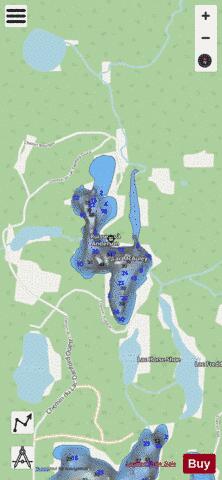 McAuley Lac depth contour Map - i-Boating App - Streets
