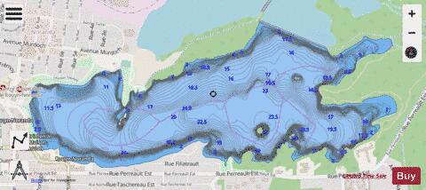 Osisko Lac (Lac Tremoy) depth contour Map - i-Boating App - Streets