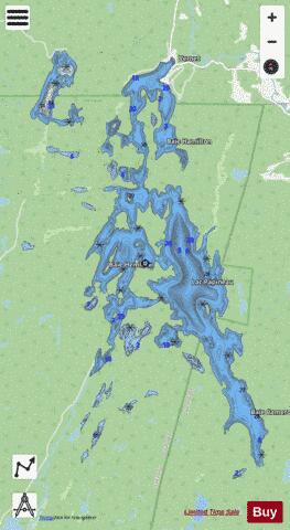 Papineau Lac depth contour Map - i-Boating App - Streets