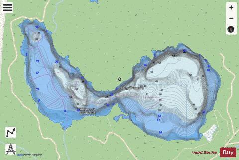 Plongeon Lac Au depth contour Map - i-Boating App - Streets