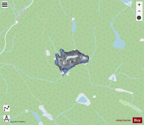 Poliquin Lac depth contour Map - i-Boating App - Streets
