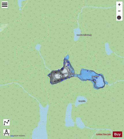 Rochette Lac A depth contour Map - i-Boating App - Streets