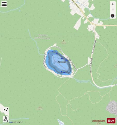Rond Lac depth contour Map - i-Boating App - Streets