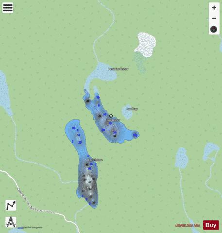 Usher Lac depth contour Map - i-Boating App - Streets