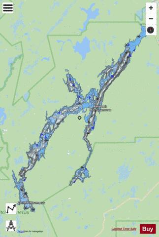 Mitchinamecus, Reservoir depth contour Map - i-Boating App - Streets