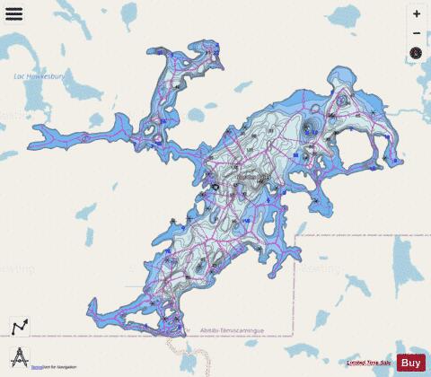 Baies, Lac des depth contour Map - i-Boating App - Streets