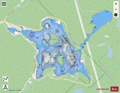 Sept Iles, Lac depth contour Map - i-Boating App - Streets