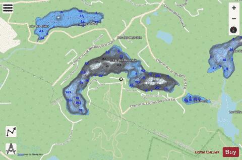 Becs-Scie, Lac des depth contour Map - i-Boating App - Streets