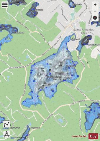 Marois, Lac depth contour Map - i-Boating App - Streets