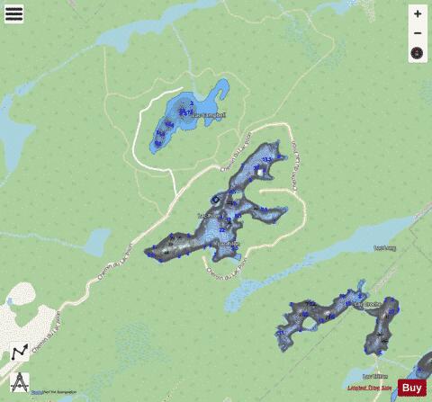 Pilon, Lac depth contour Map - i-Boating App - Streets