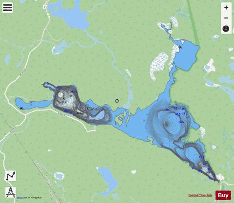 Jack, Lac a depth contour Map - i-Boating App - Streets