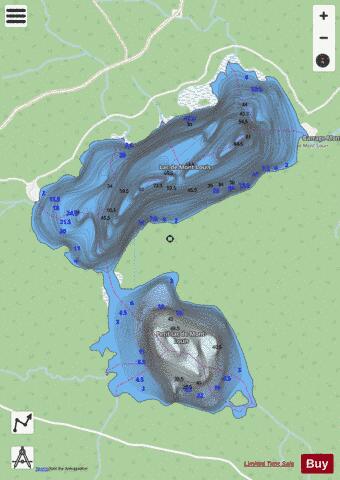 Mont-Louis, Petit lac de depth contour Map - i-Boating App - Streets