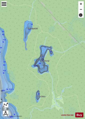 Harvey, Lac depth contour Map - i-Boating App - Streets