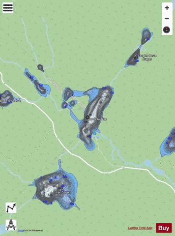 Tete, Lac de la depth contour Map - i-Boating App - Streets