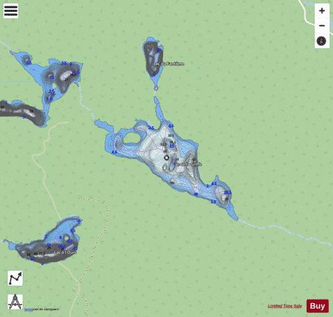Griffe, Lac de la depth contour Map - i-Boating App - Streets