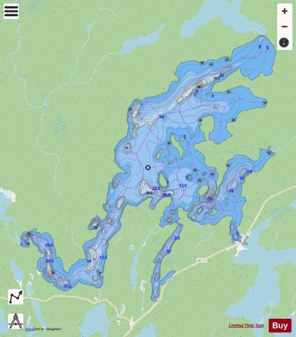 Barriere, Lac depth contour Map - i-Boating App - Streets