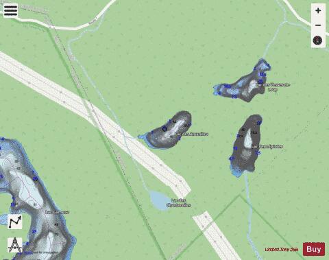 Amanites, Lac des depth contour Map - i-Boating App - Streets