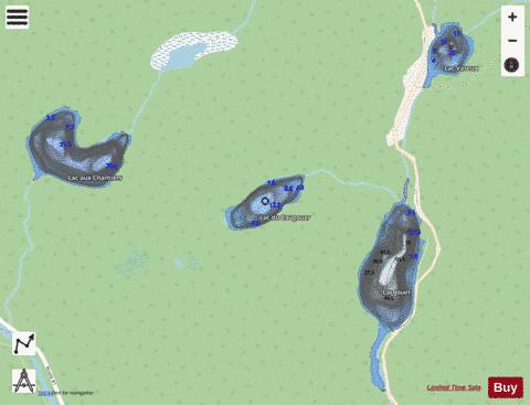 Cougouar, Lac du depth contour Map - i-Boating App - Streets