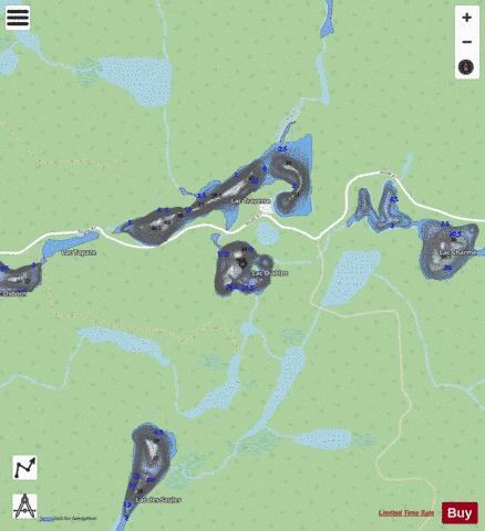 Diablos, Lac depth contour Map - i-Boating App - Streets