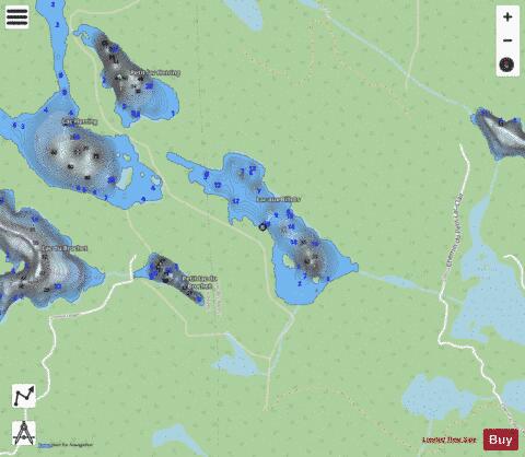 Billots  Lac Aux depth contour Map - i-Boating App - Streets