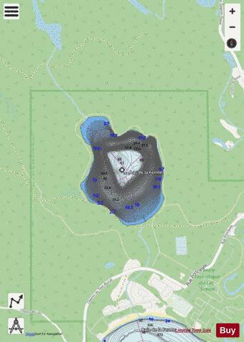 Ferme, Lac de la depth contour Map - i-Boating App - Streets