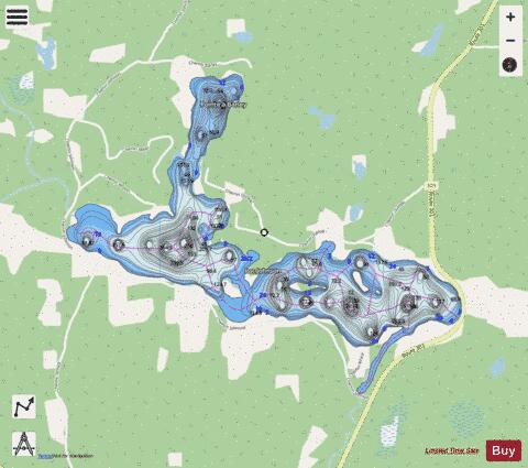 Johnson, Lac depth contour Map - i-Boating App - Streets