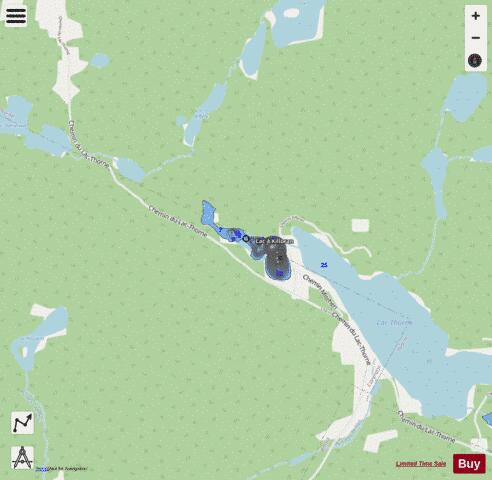 Killoran  Lac A depth contour Map - i-Boating App - Streets