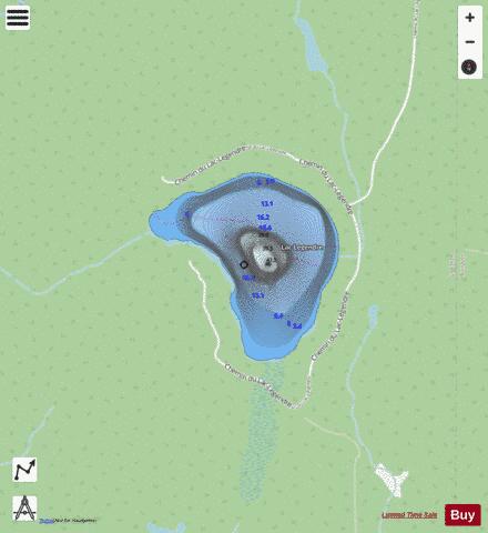 Legendre, Lac depth contour Map - i-Boating App - Streets
