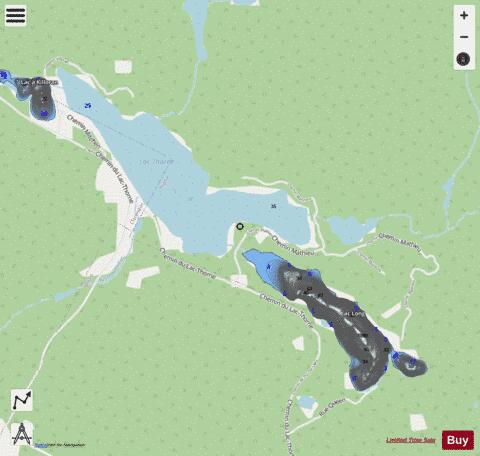Philippe / Thorne  Lac depth contour Map - i-Boating App - Streets
