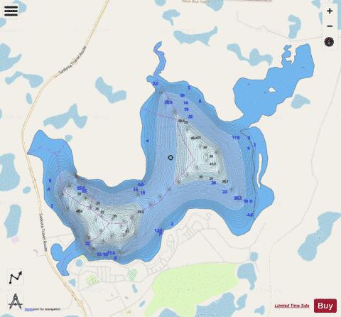 Carlyle / White Bear depth contour Map - i-Boating App - Streets