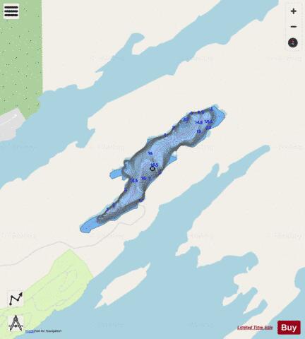 Downton Lake (Two Portages) depth contour Map - i-Boating App - Streets