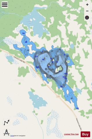 Hamell Lake depth contour Map - i-Boating App - Streets