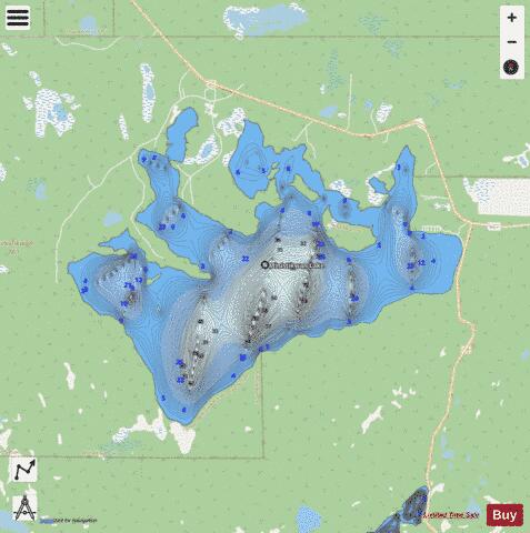 Ministikwan Lake depth contour Map - i-Boating App - Streets
