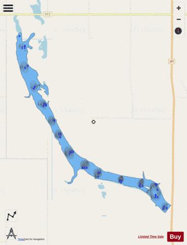 Moose Mountain Lake depth contour Map - i-Boating App - Streets
