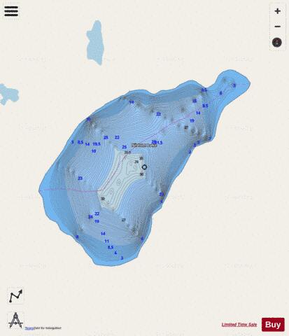 Nistum Lake depth contour Map - i-Boating App - Streets