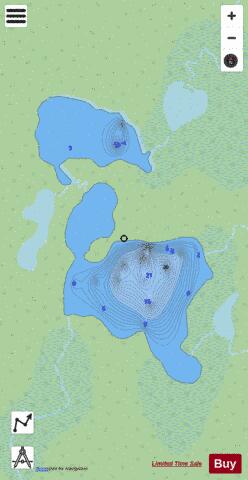 Trapper Cabin Lake depth contour Map - i-Boating App - Streets