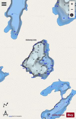 Mekewap Lake depth contour Map - i-Boating App - Streets